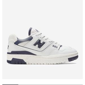 New Balance 550 White & Dark Mercury W10/M8.5